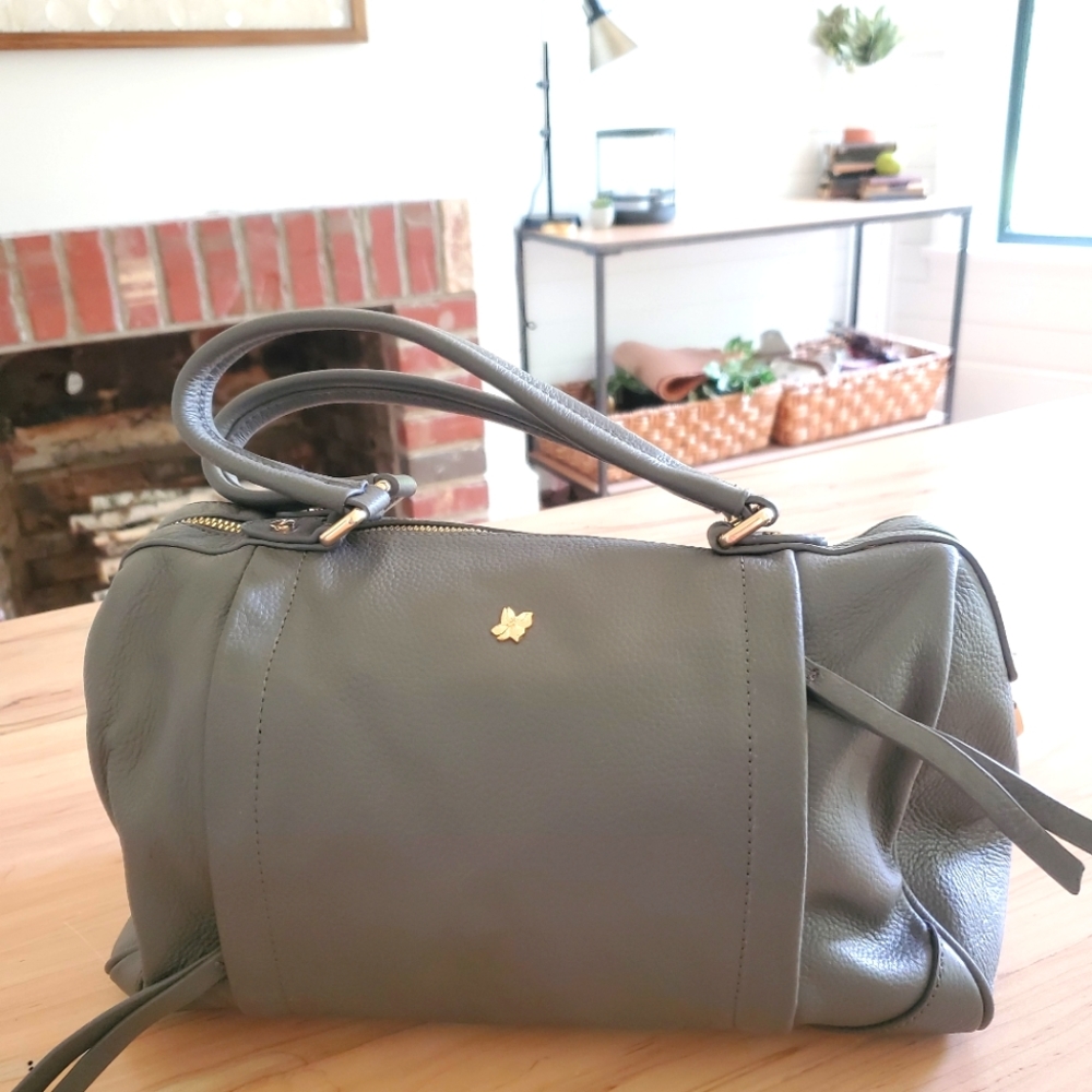 Ora delphine gray leather bag purse